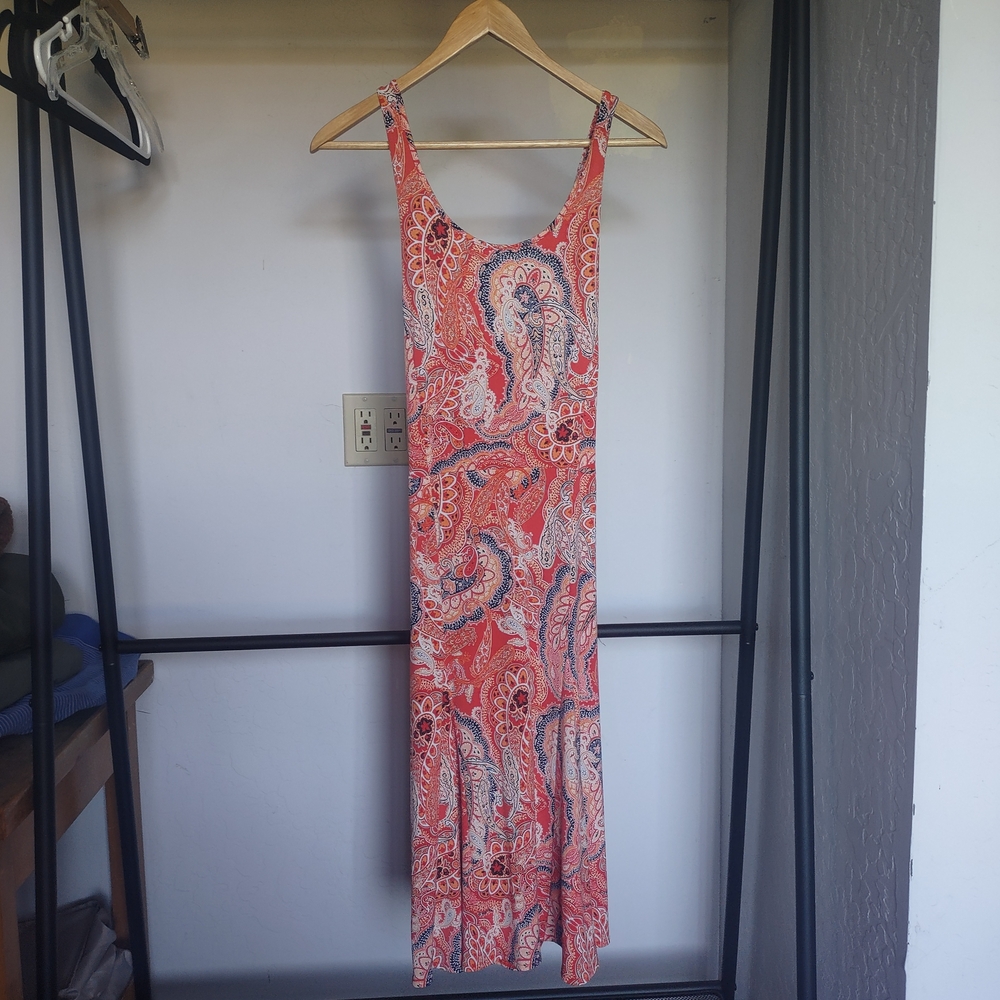 Banana Republic Red Paisley Maxi Dress
